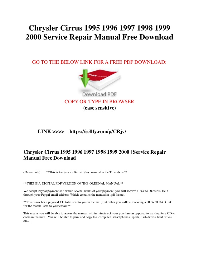 1989 chrysler repair manual download pdf 2017